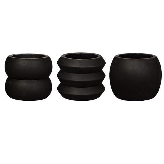 Totem Black Cement Planters Assorted